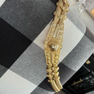 Judith Leiber Gold Ornate Belt